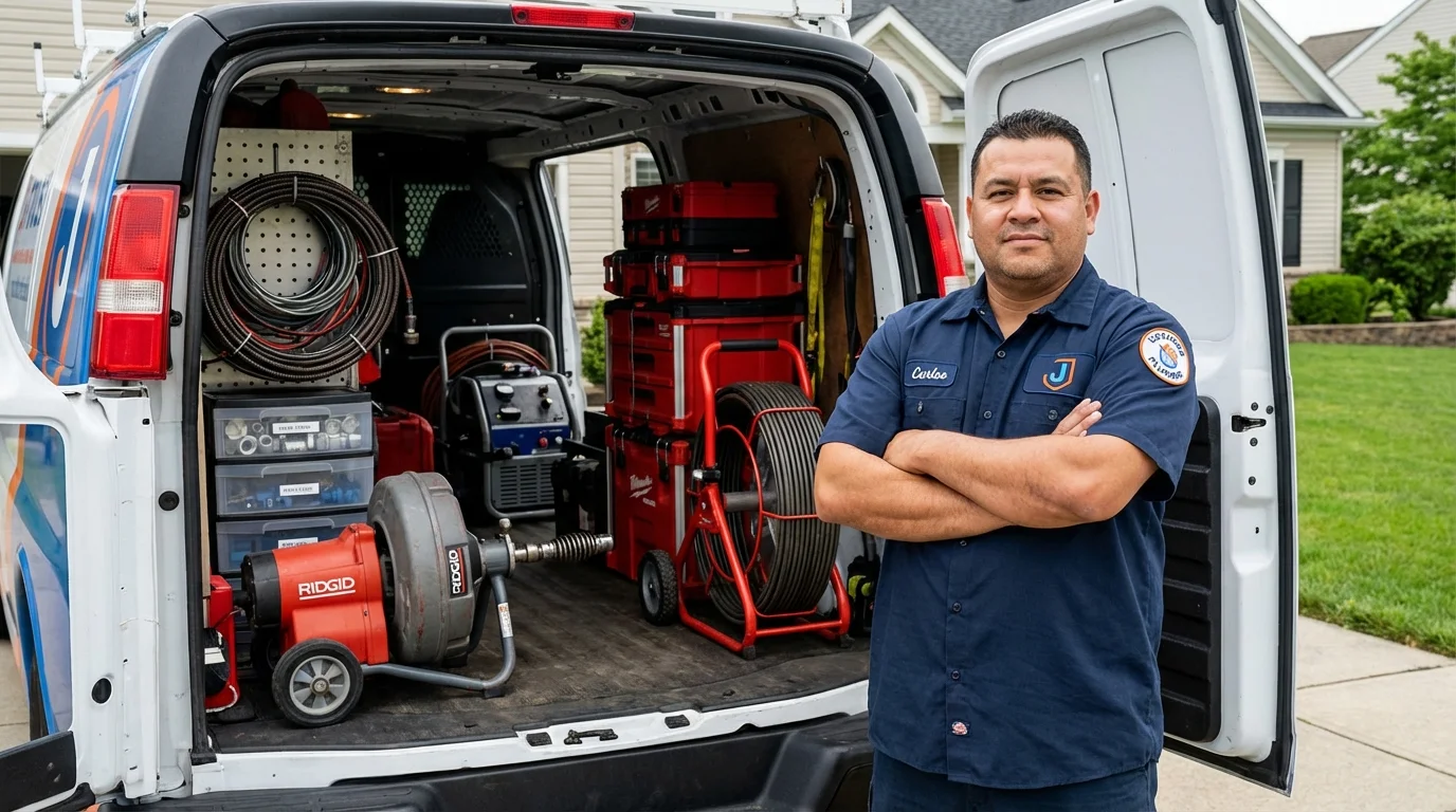Professional drain cleaning equipment and Johns Plumbing LLC plumber in Soap Lake