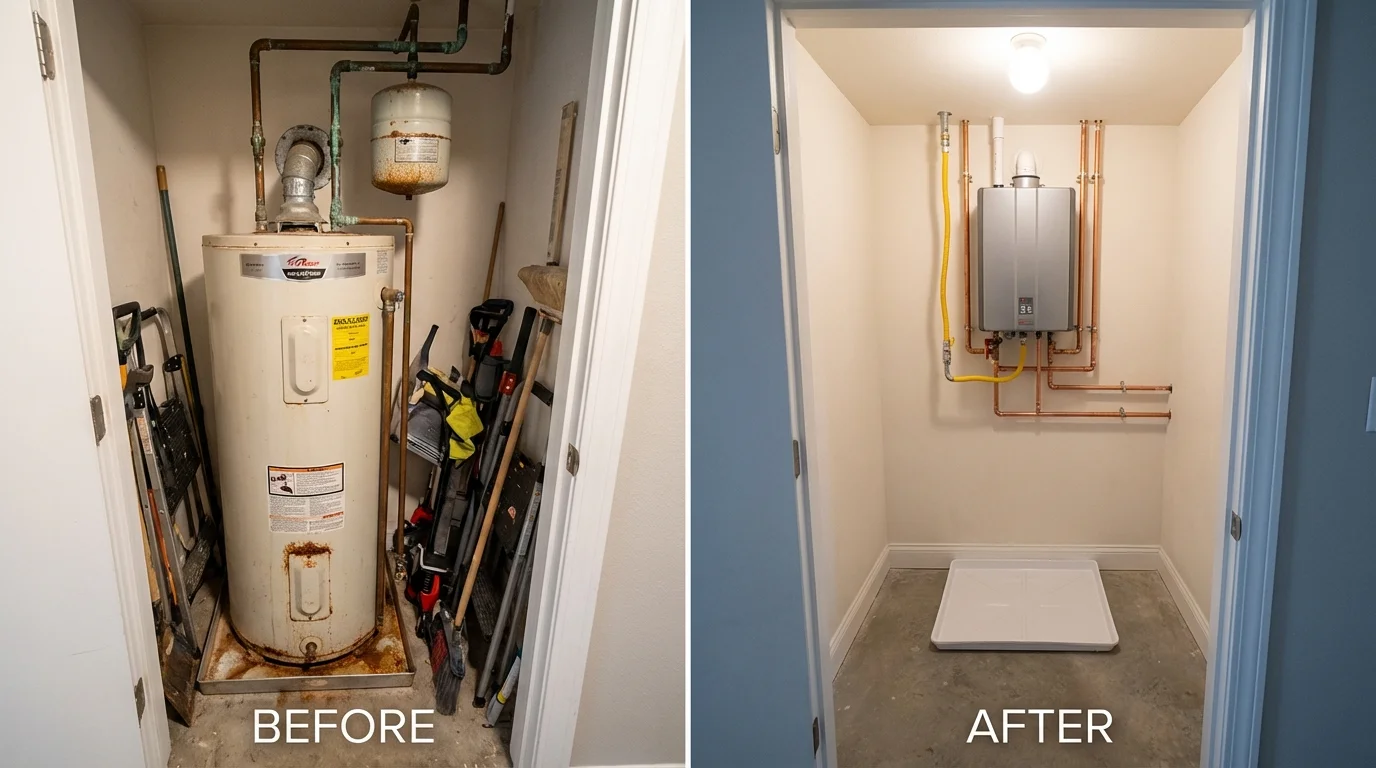 Tank water heater versus wall-mounted tankless unit comparison for Soap Lake, WA homeowners
